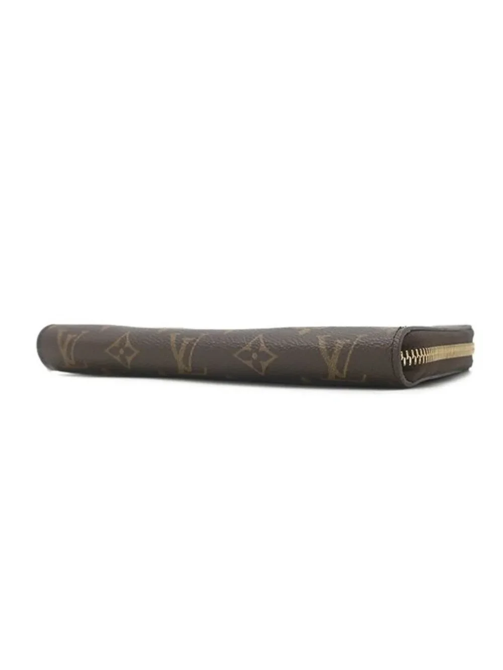 Louis Vuitton Wallet Zippy Organizer Monogram Canvas Gold Brown Zip Around